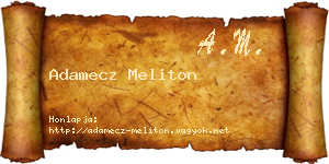 Adamecz Meliton névjegykártya